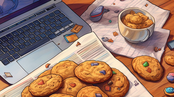 Laptop and cookies